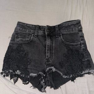 Black American eagle jean shorts